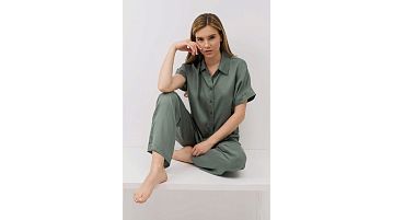Рубашка с коротким рукавом женская Stay Balanced, цвет зеленый чай